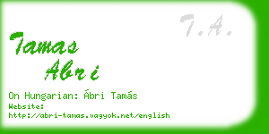 tamas abri business card